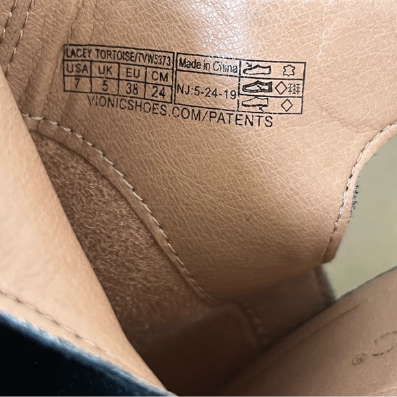 VIONIC LACEY TORTOISE HEEL BLACK SUEDE SLINGBACKS | SIZE 7 | EUC - Picture 10 of 10